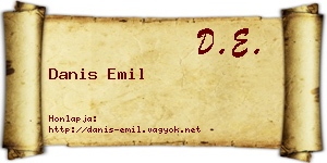 Danis Emil névjegykártya
